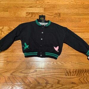 Kids Wicked Black Jacket with Green and Pink Details